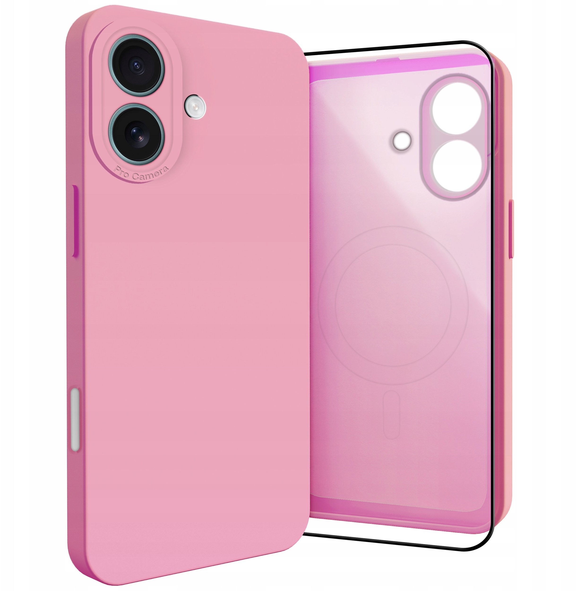 Etui do Apple iPhone 16 Plus (Do Magsafe, Osłona Kamery, Różowe) Szkło 9H