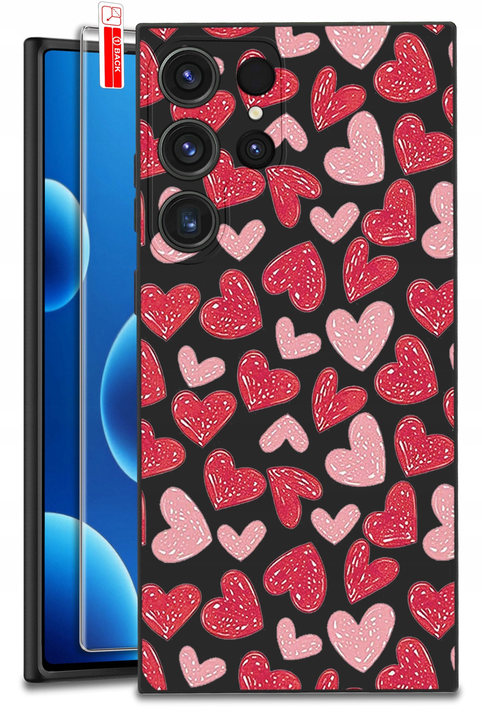 ETUI do Samsung Galaxy S25 Ultra WZORY | SILIKONOWE MATT CASE + SZKŁO 9H