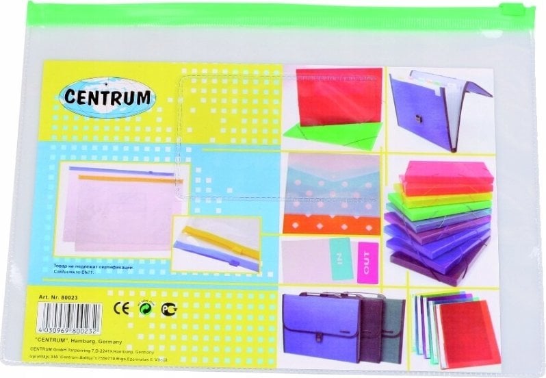 Centrum TECZKA Z SUWAKIEM CENTRUM A5 TRANSPARENTNA ZIPPER BAG 80023