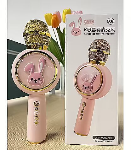 RoGer X6 Baby Rabbit Kids Karaoke Microphone Bluetooth / SD card