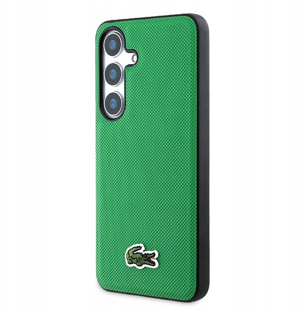 Etui Lacoste Iconic Petit Pique Woven Logo MagSafe do Samsung Galaxy S25+ zielony