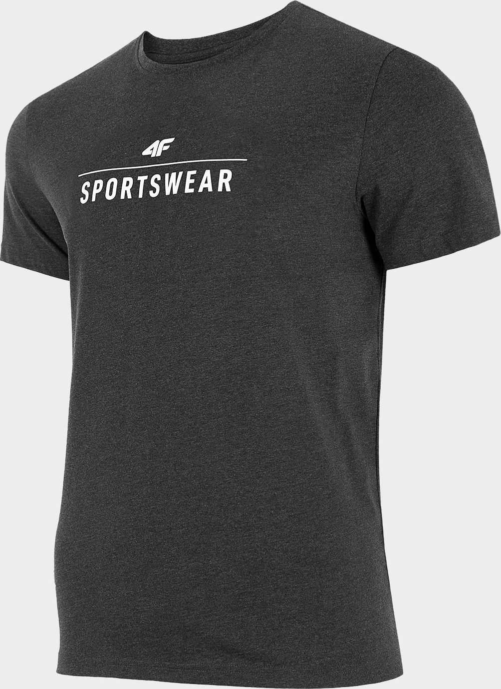 4f Koszulka męska H4Z22-TSM354 Ciemny Szary melanż r.M