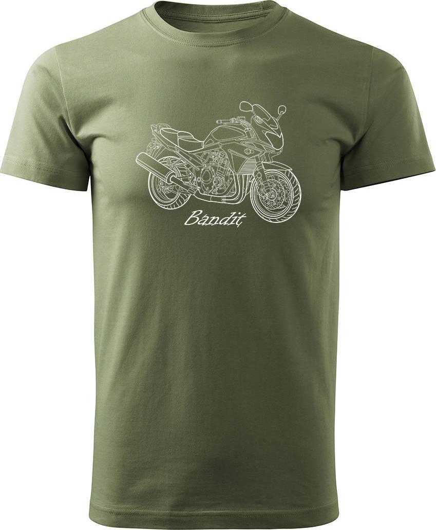 Topslang Koszulka na motor motocyklowa Suzuki Bandit 600 1200 750 męska khaki REGULAR S