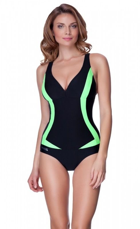 Aqua-Speed Kostium pływacki GRETA 38/01 czarno-zielony (44583)