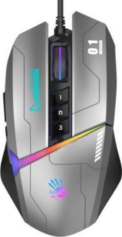 Mysz A4Tech A4tech Bloody Myš W60 Max Activated, podsvícená herní myš, 12000 DPI, USB, Šedá