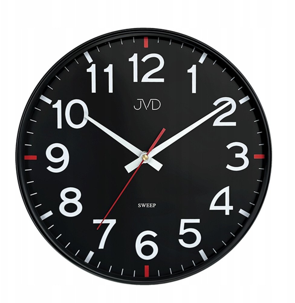 Zegar ścienny JVD HX2508.2 czarny 30 cm .