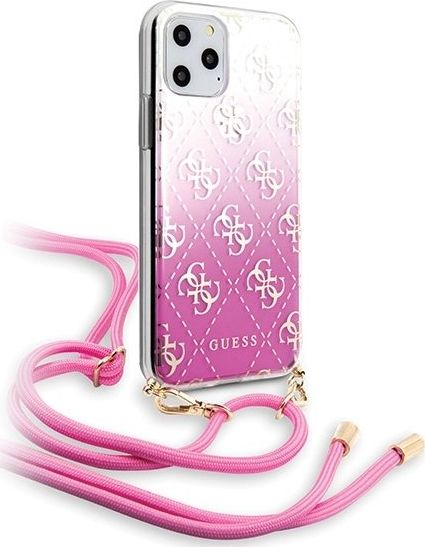 Guess Guess GUHCN65WO4GPI iPhone 11 Pro Max różowy/pink hard case 4G Gradient uniwersalny