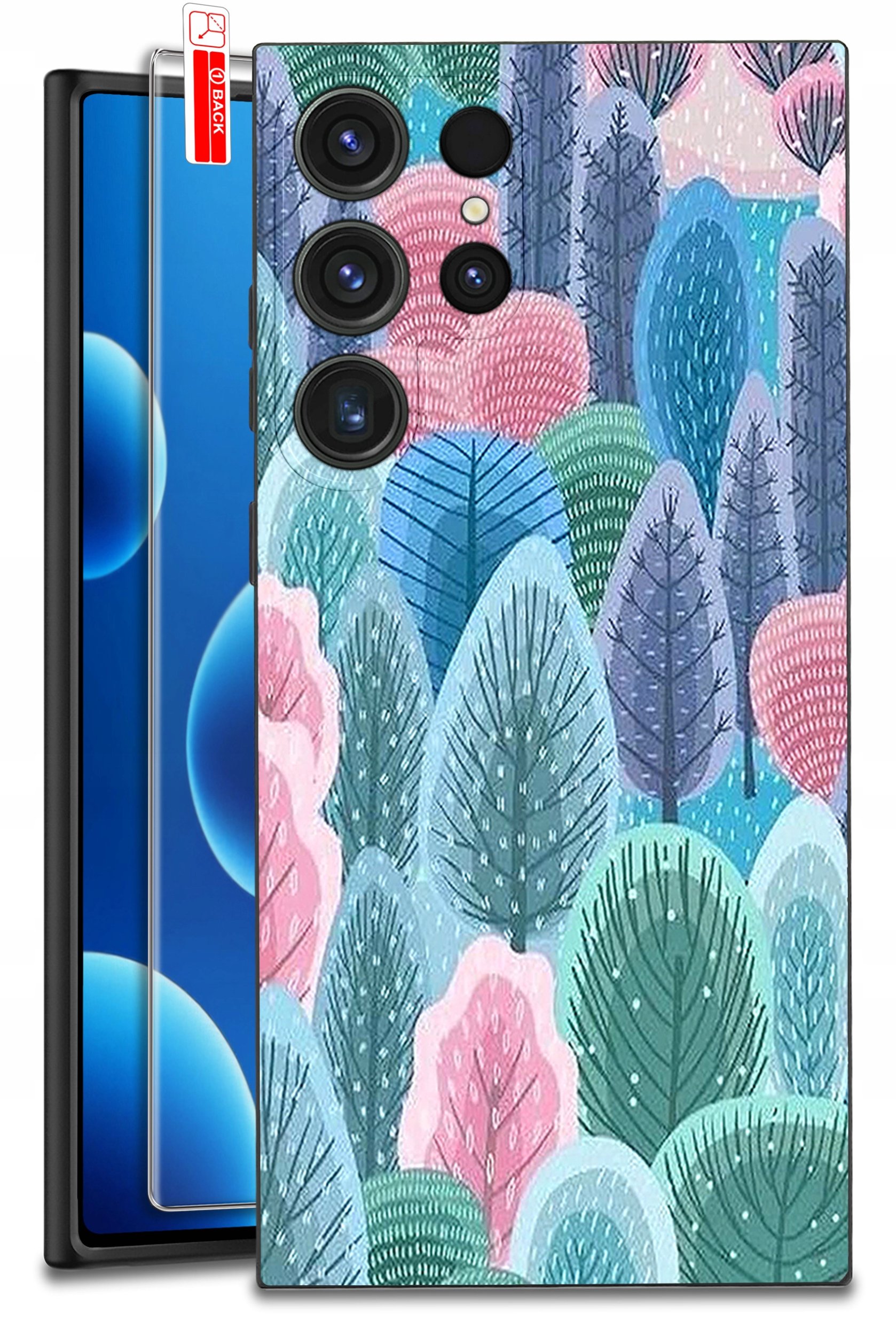 ETUI do Samsung Galaxy S24 Ultra | WZORY | SILIKONOWE MATT CASE + SZKŁO 9H