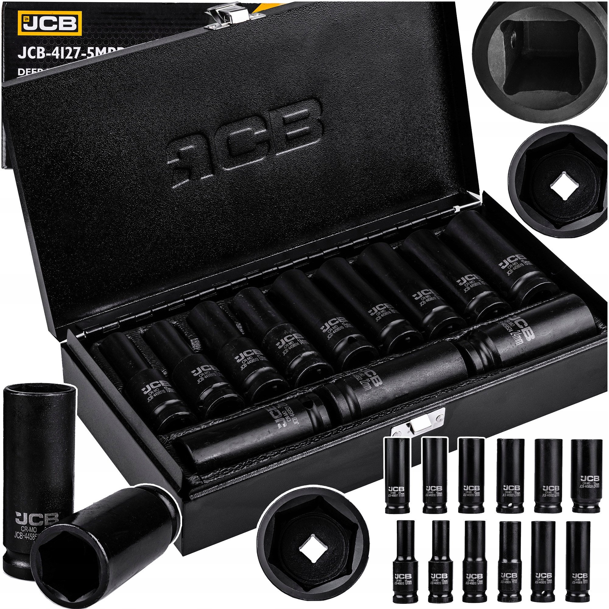 JCB NASADKI UDAROWE DŁ.kpl. 12el.1/2" 6-KĄT. (10-24mm)