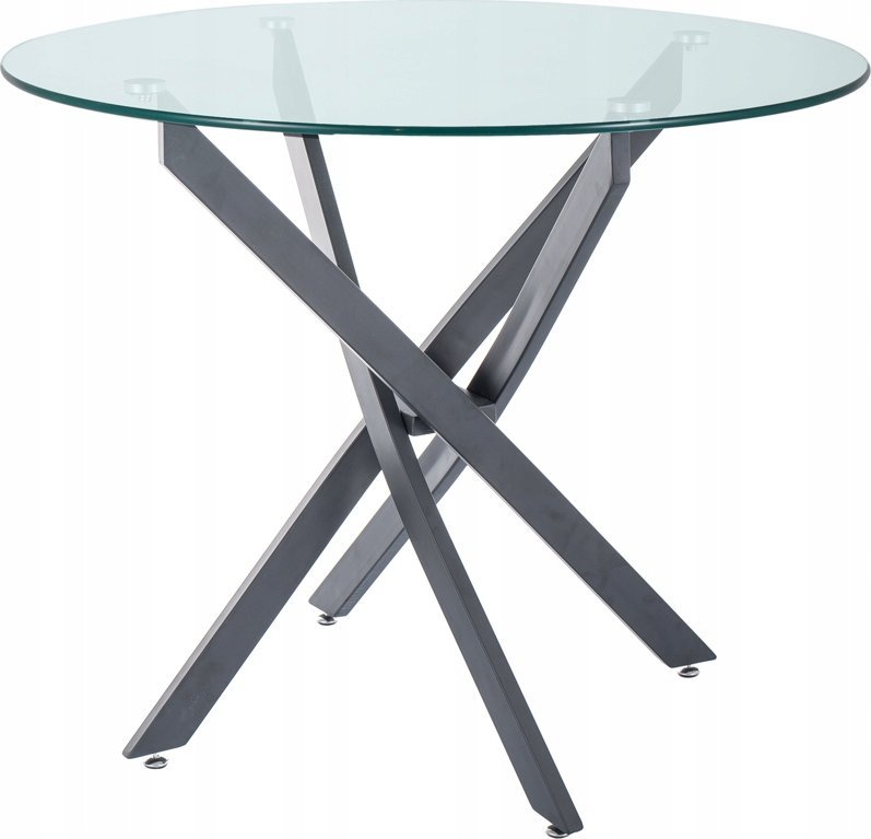 Signal Stół AGIS transparentny/czarny mat 90 okrągły