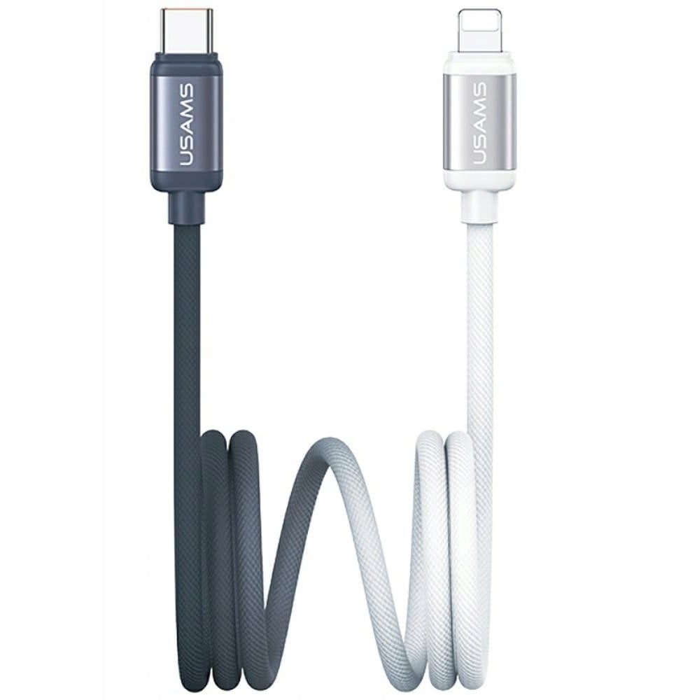 Kabel USB Usams USB-C - Lightning 1.2 m Czarno-biały
