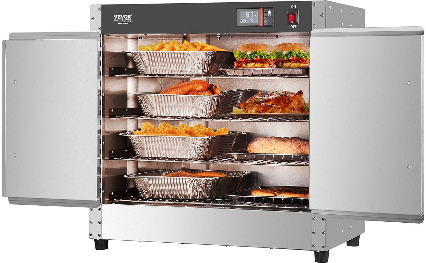 Podgrzewacz do Żywności 4-poziomowy z Tacą na Wodę