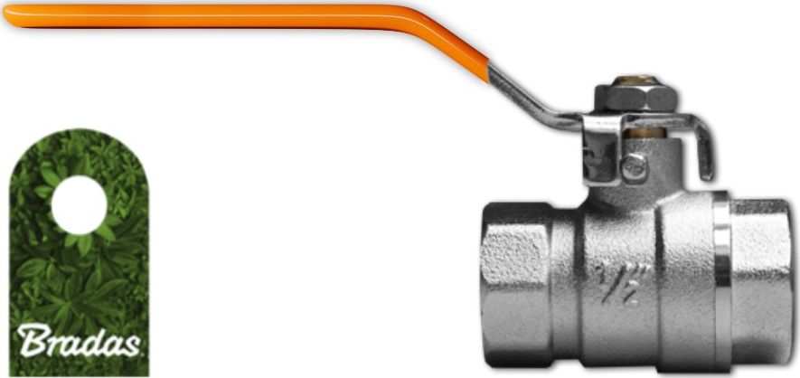 Bradas Zawór kulowy 1/2 Mosiądz niklowany GKZ011212 BRADAS 3653