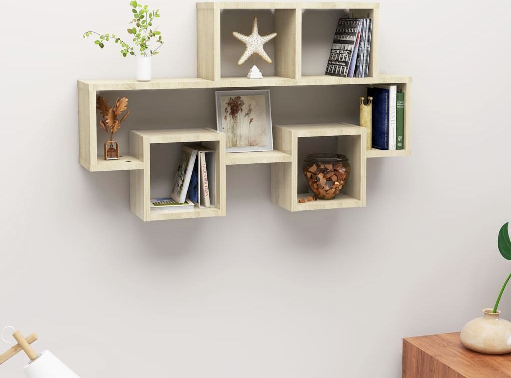 vidaXL Półka ścienna samochód, dąb sonoma, 82x15x51 cm, płyta wiórowa