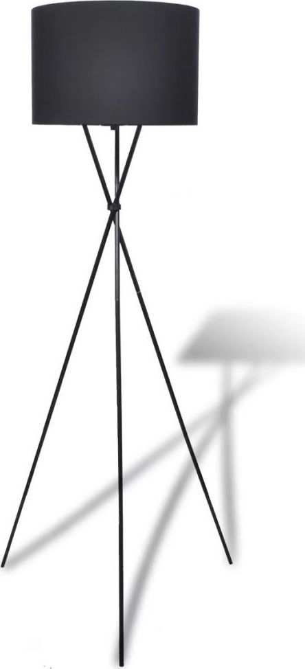 Lampa podłogowa Lumes Czarna okrągła stojąca lampa podłogowa z włącznikiem - EX02-Someba