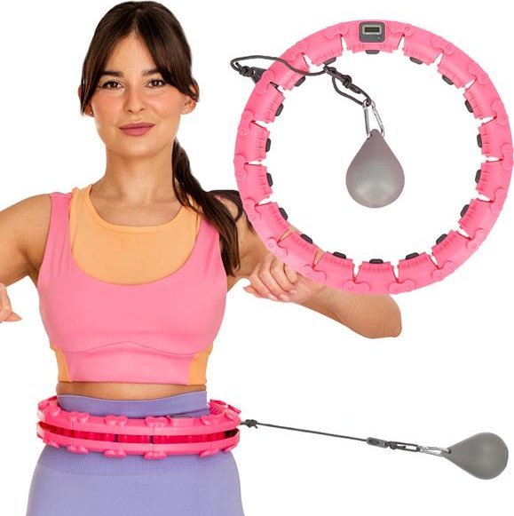 FH03 PINK HULA HOP Z OBCIĄŻNIKIEM I LICZNIKIEM STOCK