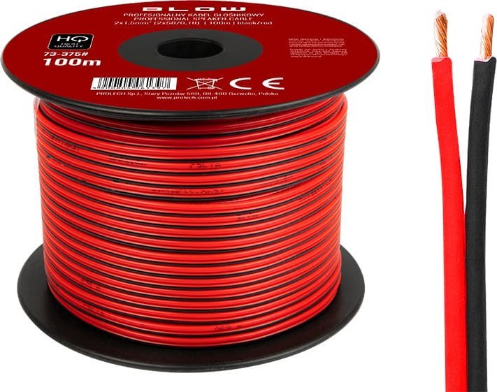 Kabel Blow 73-375# Przew.głośn.2x1,50mm czarno-czerwony