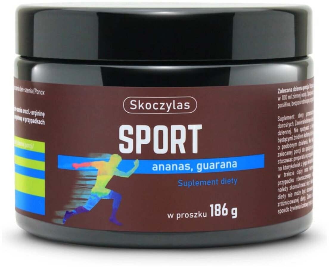 Skoczylas Sport Ananas, quarana, żeń-szeń suplement diety 186g