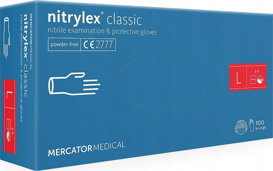 Mercator Medical Rękawice nitrylowe nitrylex classic blue L 100 s. () - RD30019004
