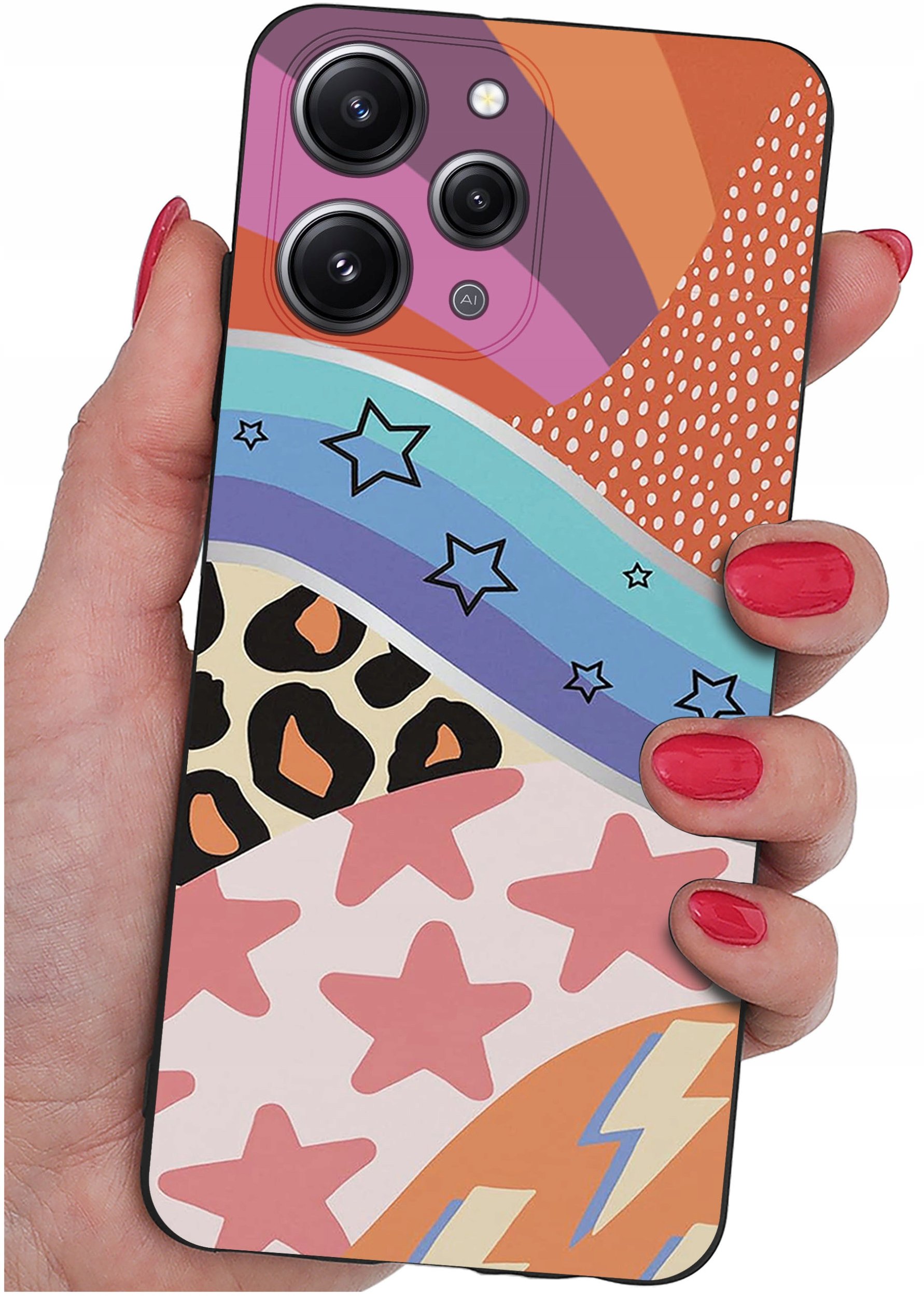 Etui do Xiaomi Redmi 12 4G WZORY |SILIKONOWE MATT CASE + SZKŁO 9H