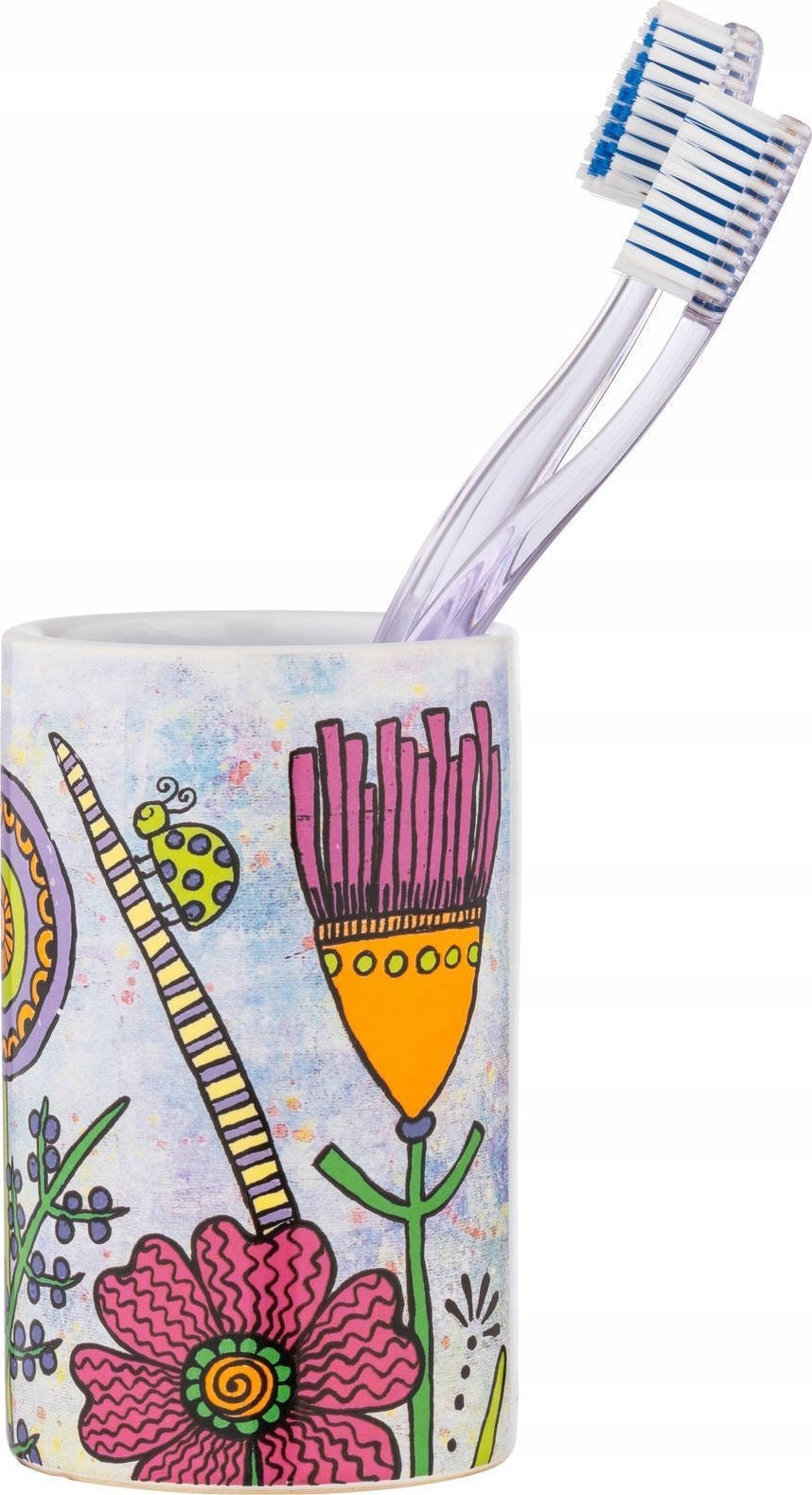 Wenko Ceramiczny kubek na szczoteczki w kolorowe wzory, WENKO