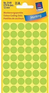 Avery Zweckform ETYK.ZF 3149 12 MM KÓŁKA ZIEL.ODBLASKOWE ETYKIETA - 3149 N