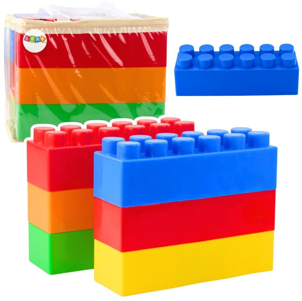 Zestaw Duże Klocki Konstrukcyjne W Torbie Kolorowe 28,5x9x9 cm 6el.