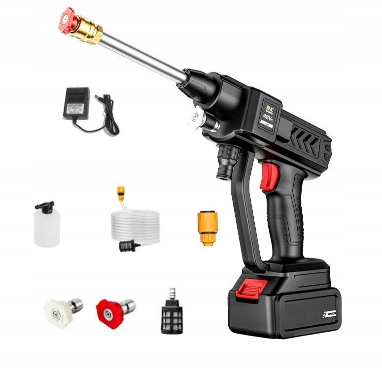 MYJKA Ciśnieniowa AKUMULATOROWA 60bar ZESTAW 500W