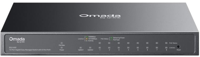 Omada ES210GP10-Port Gigabit Easy Managed Switch 8-Port PoE+