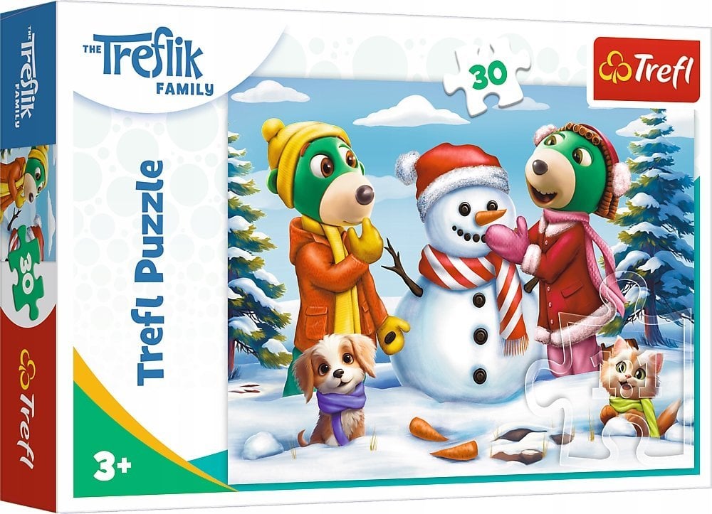 Trefl Puzzle 30el Zimowe zabawy Treflików. Rodzina Treflików 18300 Trefl