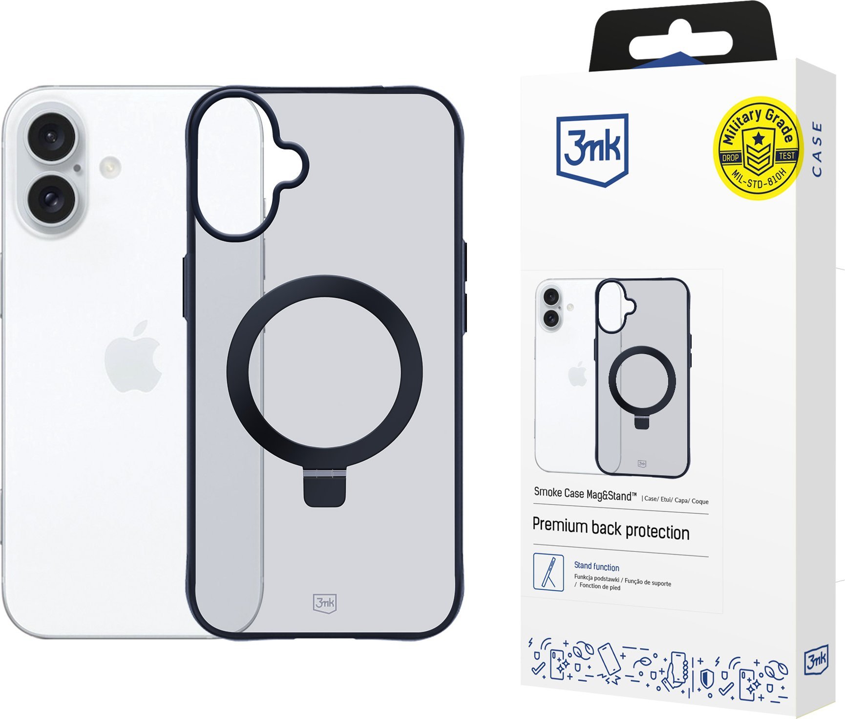 3MK 3MK Smoke Case iPhone 16 Plus Magsafe & Stand