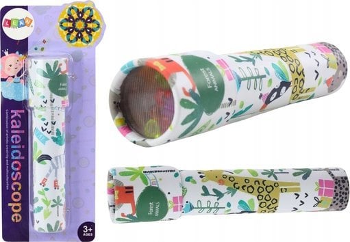 LeanToys Kalejdoskop Dziecięcy Wzorki Kolory Biały Zwierzęta