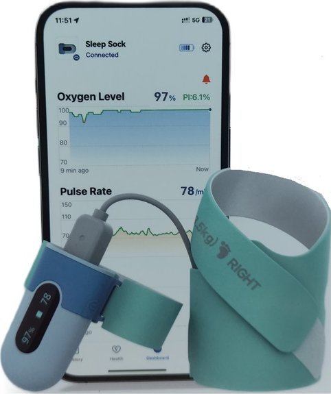 Pulsoksymetr Monitor snu PO5 dla niemowląt i dzieci