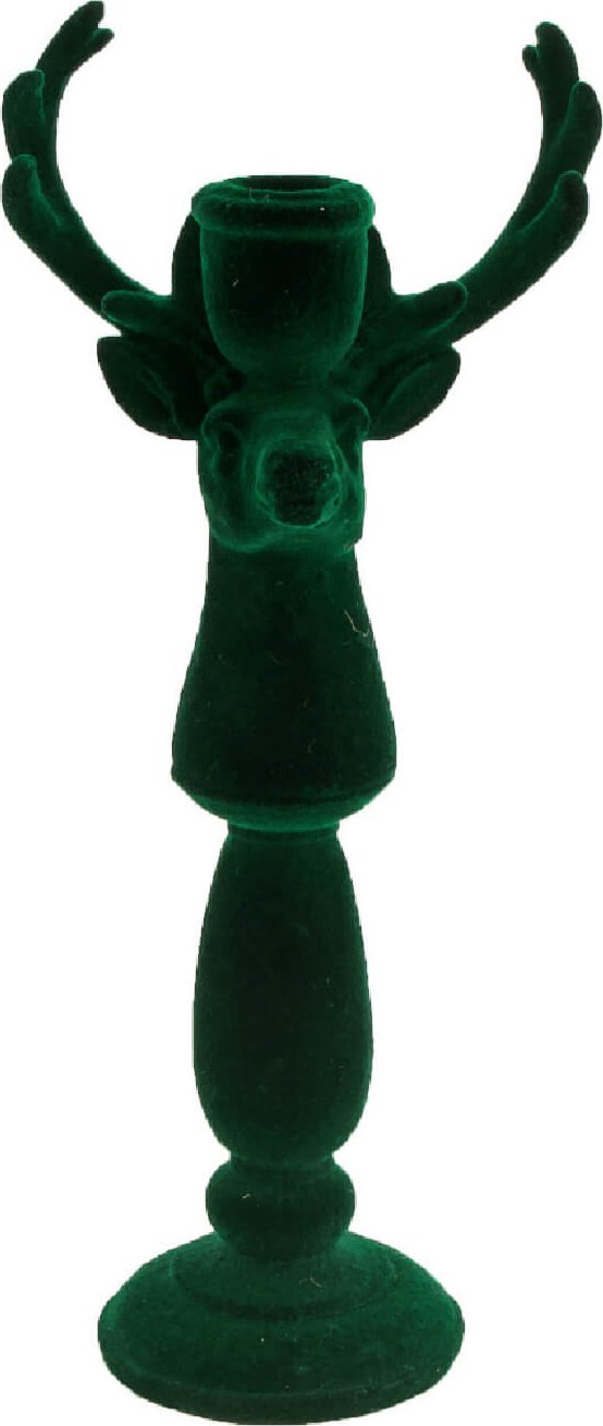 Tajemniczy ogród Świecznik renifer velvet zielony