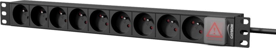Caymon Listwa zasilająca 19" 9x French Type E 2.5 m z wyłącznikiem (PSR109FS/B)