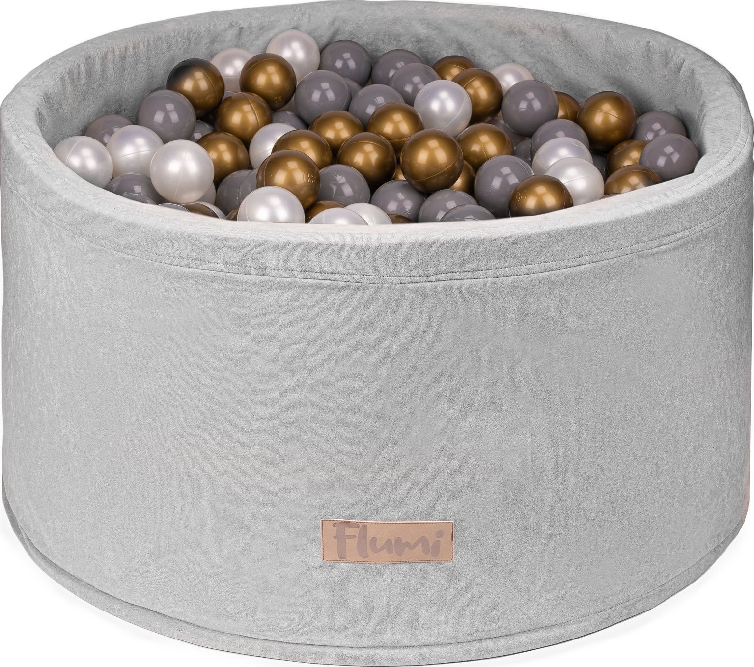 Blomster Suchy basen JASNY SZARYE + PIŁKI ZŁOTE-SZARE-PERŁOWE