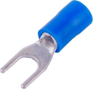 Końcówka widełkowa izolowana M4 6,4 niebieska 100szt KWB4S/6,4 SGE