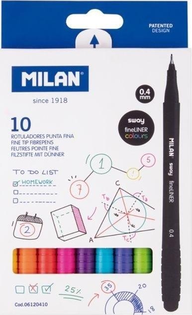 Cienkopis Sway Fineliner 10 kolorów MILAN
