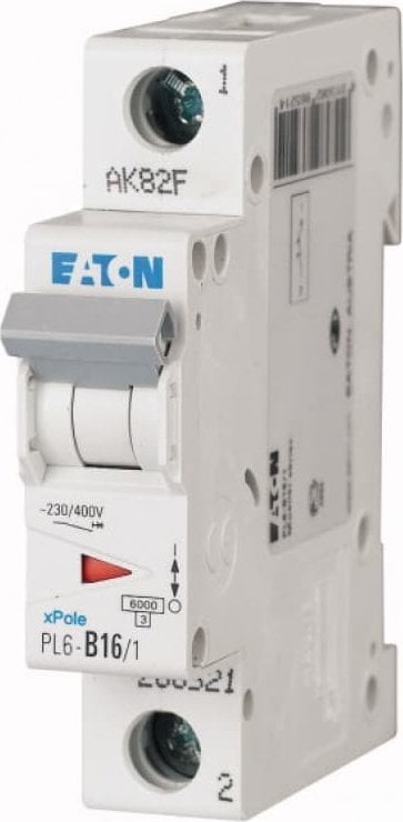 Eaton Wyłącznik nadprądowy 1P B 16A 6kA AC PL6-B16/1 286521