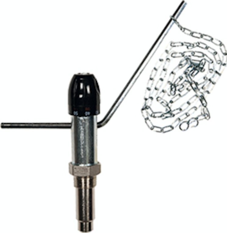 Giacomini Miarkownik ciągu kominowego z zabezpieczeniem, nastawa 30-100 st 3/4"