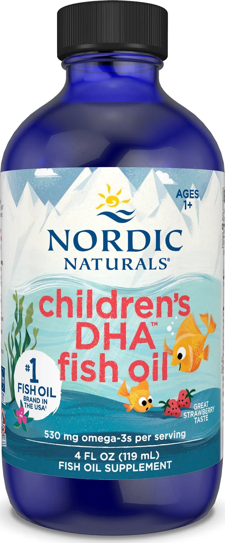 Alkotest NORDIC NATURALS_Children DHA Omega-3 suplement diety syrop Truskawka 119ml