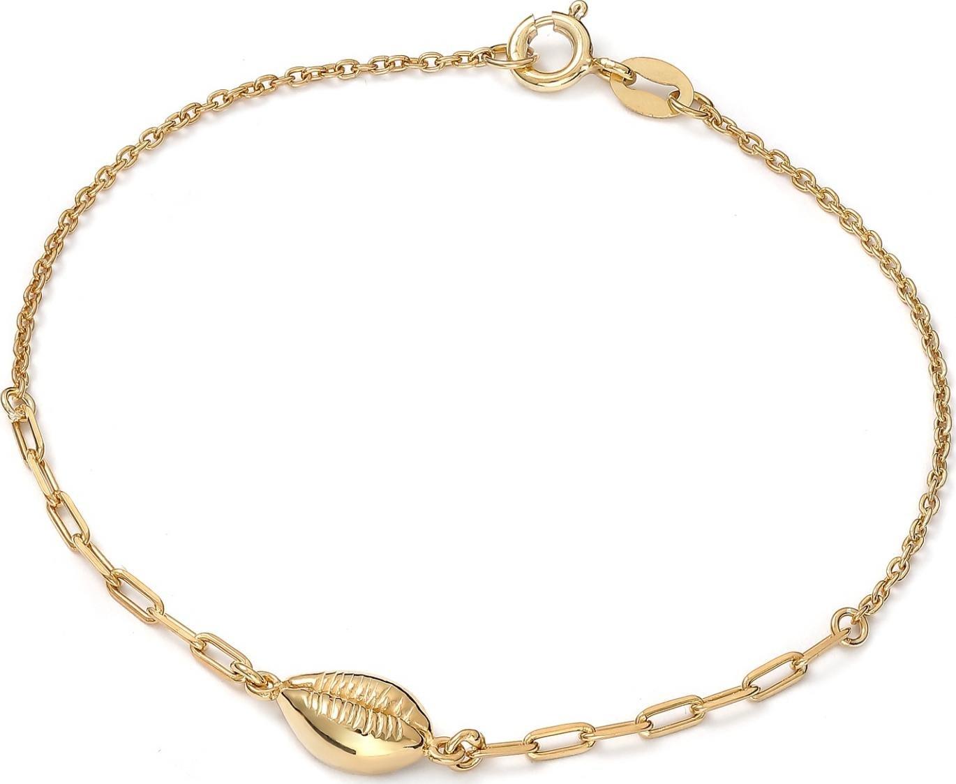 Silver & Gems Pozłacana bransoletka muszelka