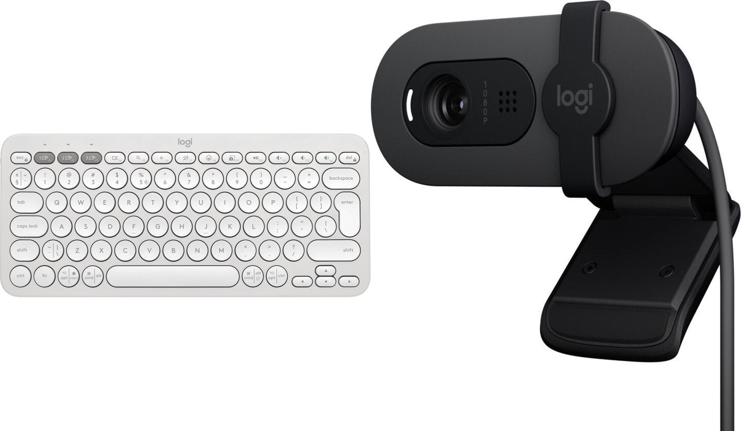 Klawiatura Logitech Pebble Keys 2 K380s (920-011852) + Brio 100 (960-001585)
