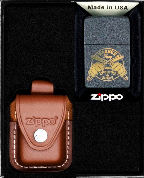 Zestaw ZIPPO Zapalniczka BARBER SHOP DESIGN Prezentowy No2