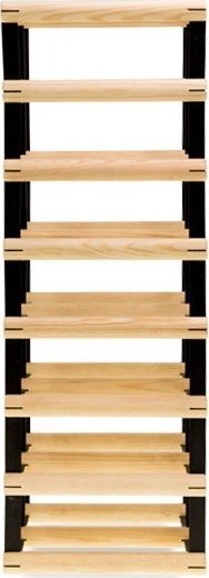 Wamar-Sosenka Regał na wino Stojak na 14 Butelek Szklanych/ PET RW-8/ 2x7 Surowy Naturalny Metal + Drewno RW-8-2X7-14