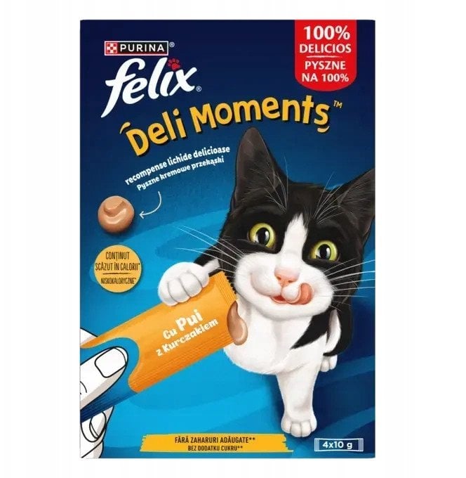Purina Felix Deli Moments z kurczakiem 4x10g