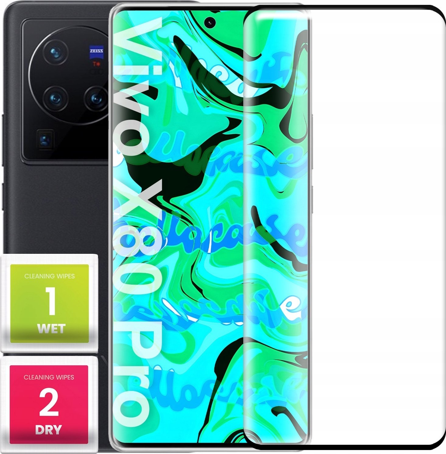 Szkło Hartowane PREMIUM Do Vivo X80 Pro (Curved, Pełne 5D, 9H, Ochronne)