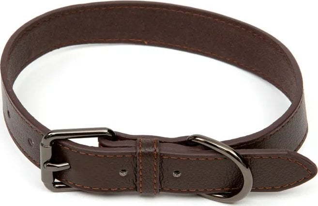 Dexas Paw Love - Hundehalsbånd af læder (Small) - Mørkebrun