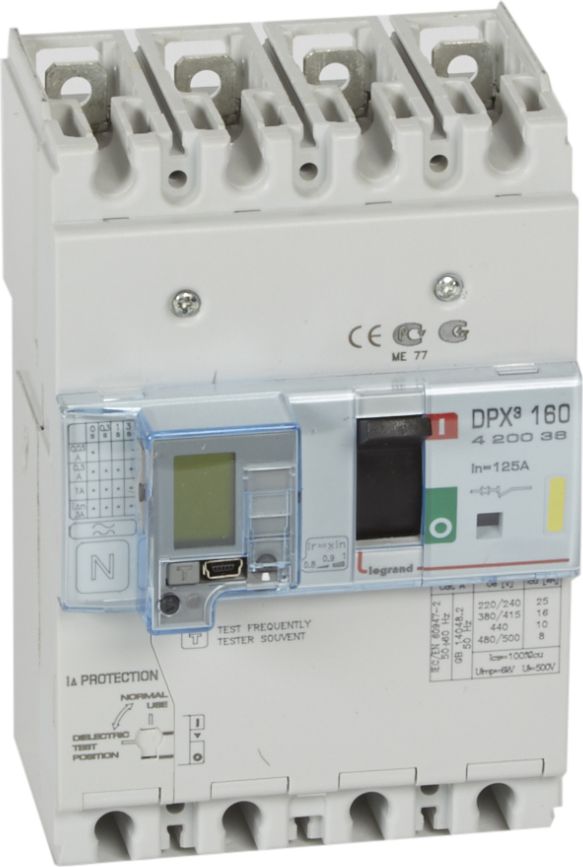 Legrand Wyłącznik mocy z zabezpieczniem różnicowprądowym 4P 125A 16kA DPX3 (420036)