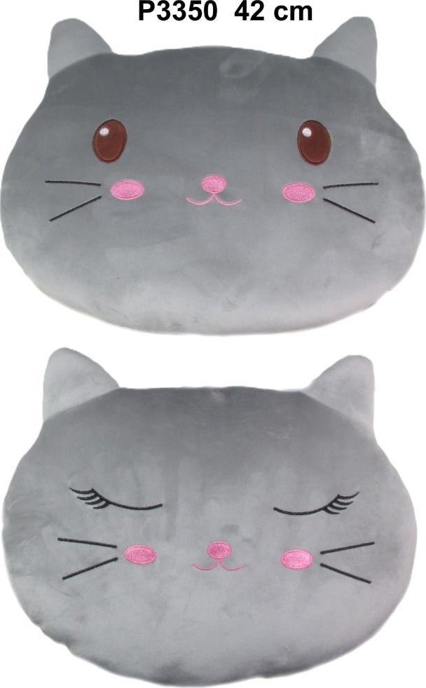 Poduszka kot szary 42cm MIX